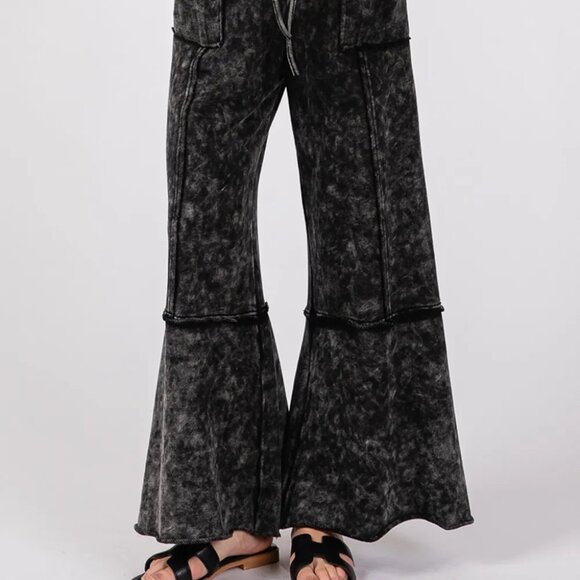 SAGE + FIG Mineral Washed Terry Wide Leg Pants - Picture 8 of 8